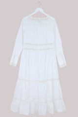 Elizabeth Button-Up Maxi in Diary White Lace