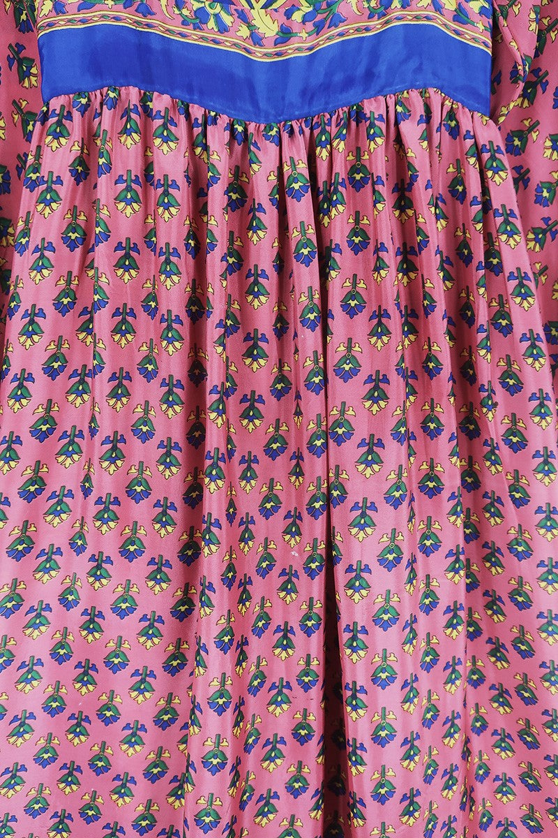 Rosemary Maxi Dress - Vintage Indian Sari - Psychedelic Rose Pink - Size XS/S by All About Audrey