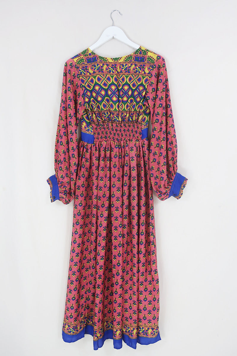 Rosemary Maxi Dress - Vintage Indian Sari - Psychedelic Rose Pink - Size XS/S by All About Audrey