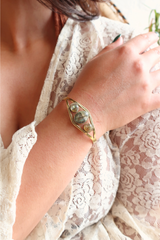 Alchemy Bangle in Gold with Marbled Tourmaline