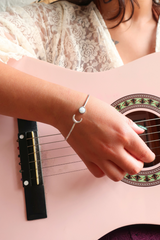 Moonlit Bangle in Silver with White Moonstone