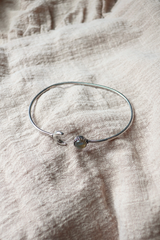 Moonlit Bangle in Silver with Marbled Tourmaline