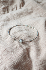 Moonlit Bangle in Silver with White Moonstone