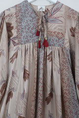 SALE | Daphne Dress - Soft Copper Falling Flowers - Vintage Sari - Size S/M
