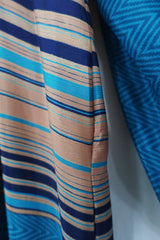 Daphne Dress - Teal & Tiger Eye Stripe - Vintage Sari - Size M/L