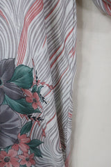 Daphne Dress - Pearl, Pink & Jade Blossom - Vintage Sari - Size S/M