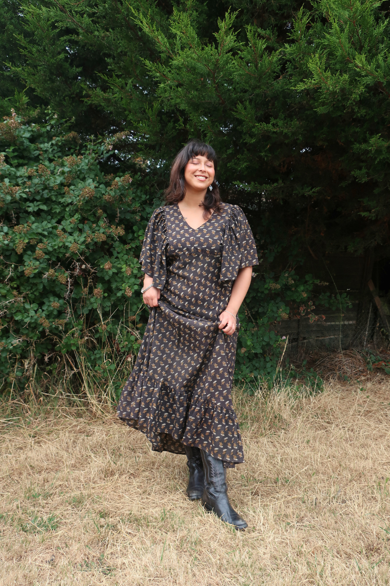 Martha Maxi Dress in Dark Cedar - S/M