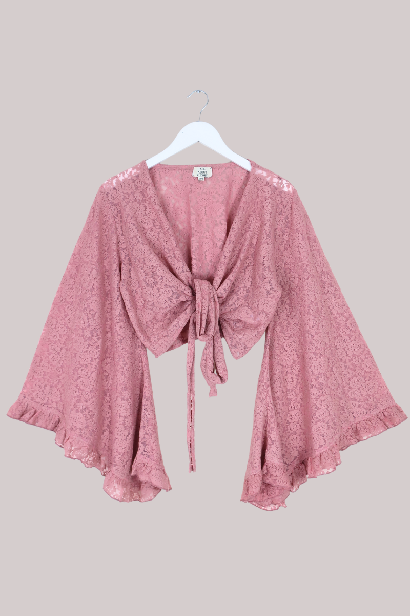 Venus Wrap Top in Fairytale Pink Lace