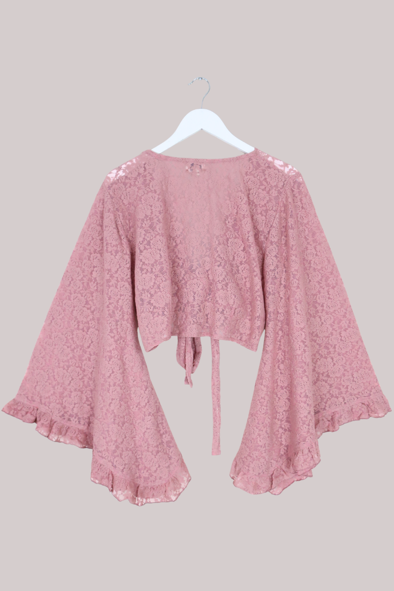 Venus Wrap Top in Fairytale Pink Lace