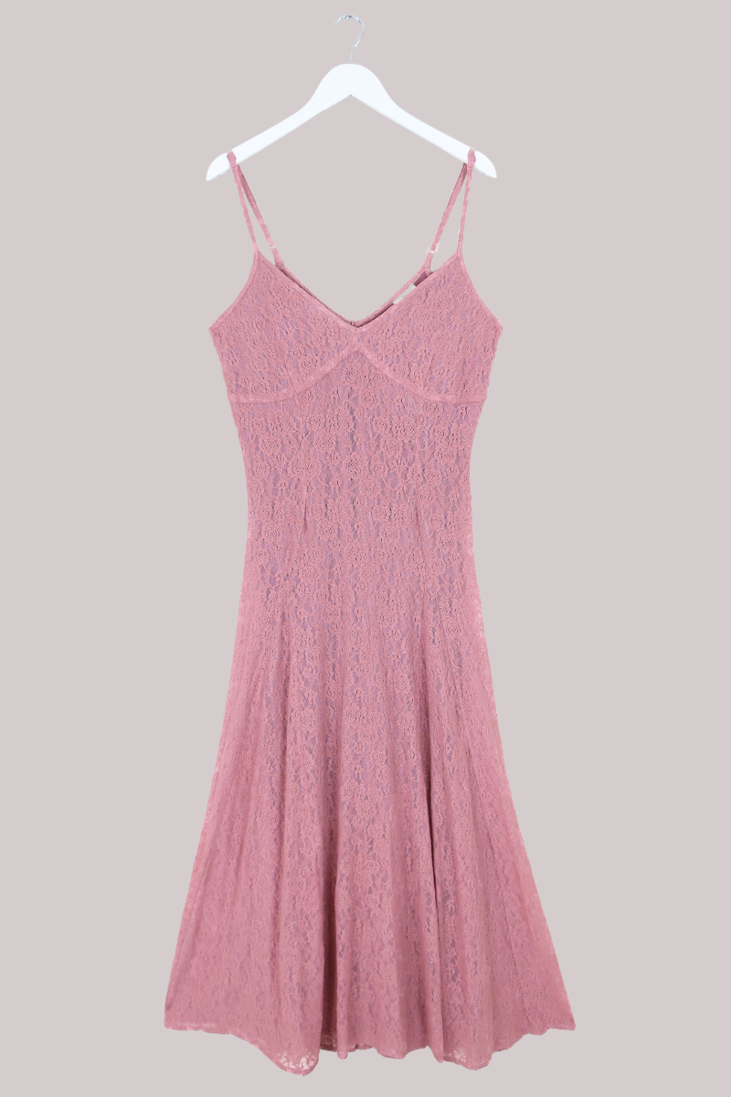 Eliza Maxi Dress in Fairytale Pink Lace
