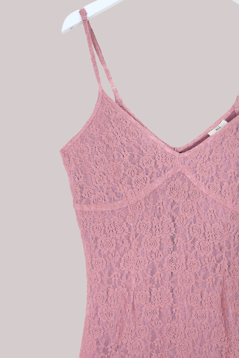 Eliza Maxi Dress in Fairytale Pink Lace