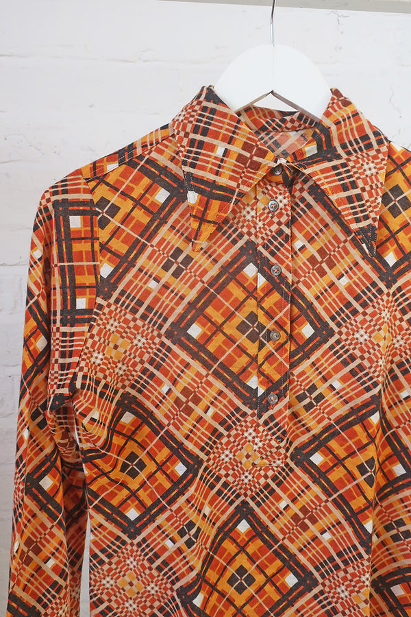 Vintage Shirt - Boogie Wonderland 70's Plaid by All About Audrey