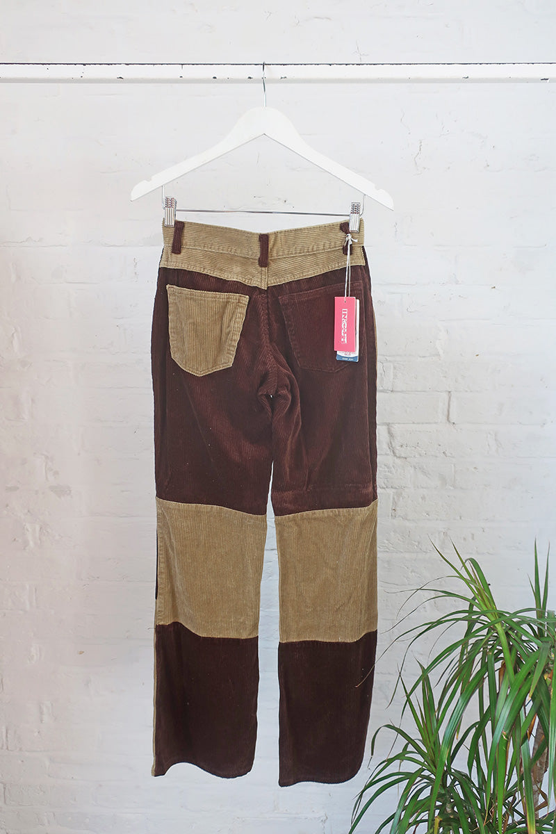 Vintage Trousers - Earth Tone Patchwork Corduroy - W28 L32 By All About Audrey