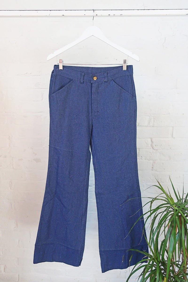 Vintage Trousers - Indigo Blue Kick Flare - W30 L33