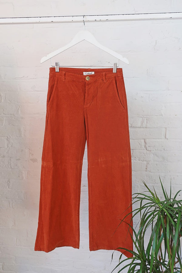 Vintage Trousers - California Sun Orange Wide Leg - W29 L30 By All About Audrey