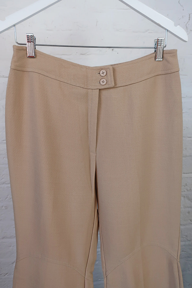Vintage Trousers - Biscotti Beige Flares - W30 L32 By All About Audrey