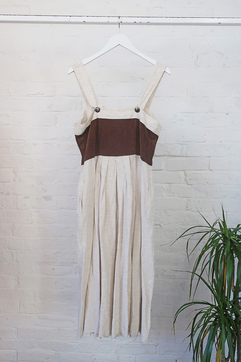 Vintage Pinafore Dress - Peppered Oak Prairie Brown by All About Audrey