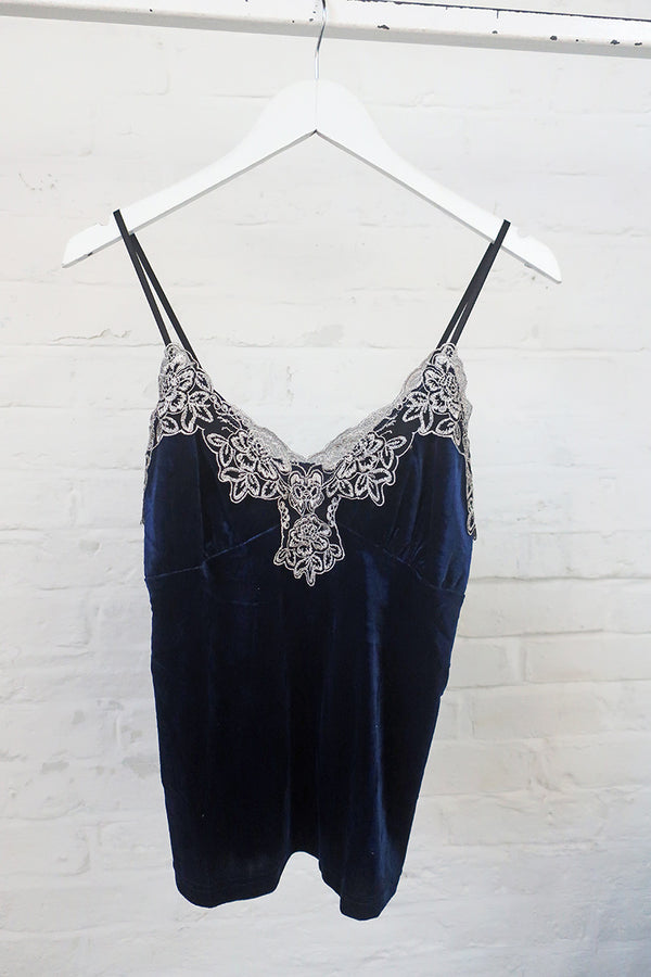 Vintage 2 Piece - Bluer Than Velvet Was The Night Top & Trousers by all about audrey
