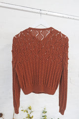 Vintage Knitwear - Slice of Ginger Cake Cardigan - Size S by all about audrey