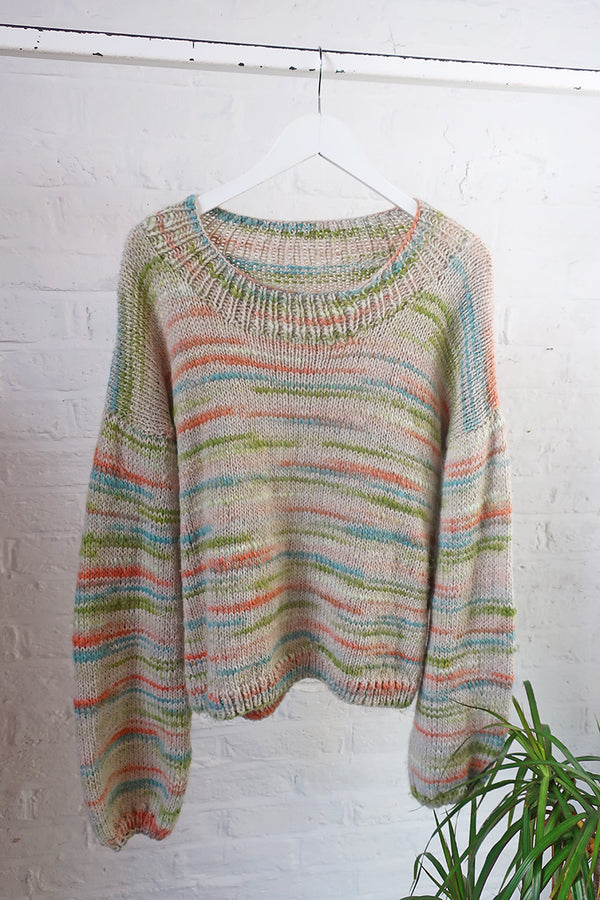 Vintage Knitwear - Winter to Spring Winds of Change Jumper - Size XL by all about audrey