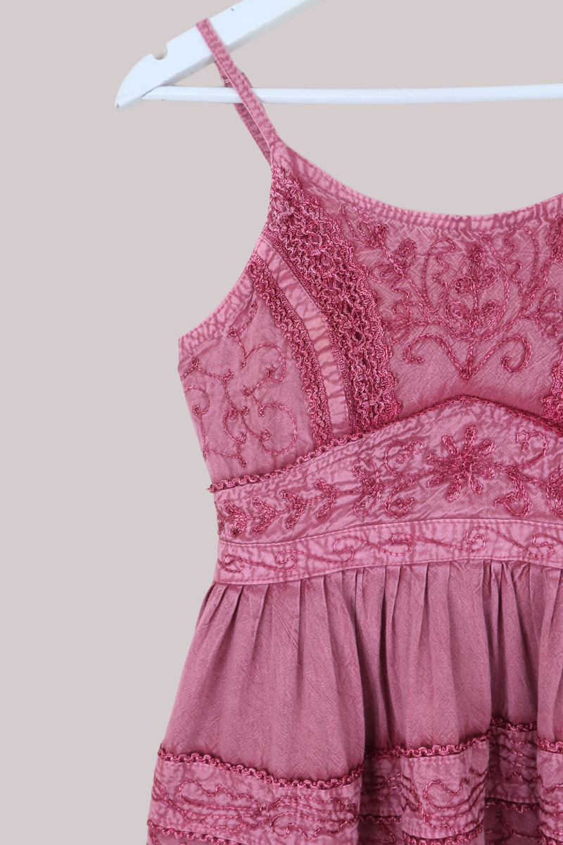 Embroidered Camisole in Berry Pink