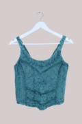 Embroidered Handkerchief Top in Calypso Blue