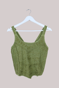Embroidered Handkerchief Top in Dusty Sage
