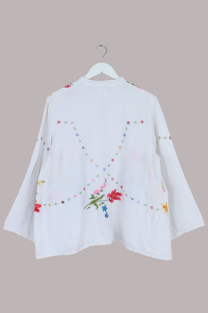 Emmeline Vintage Tablecloth Jacket in Bouquet Of Lillies