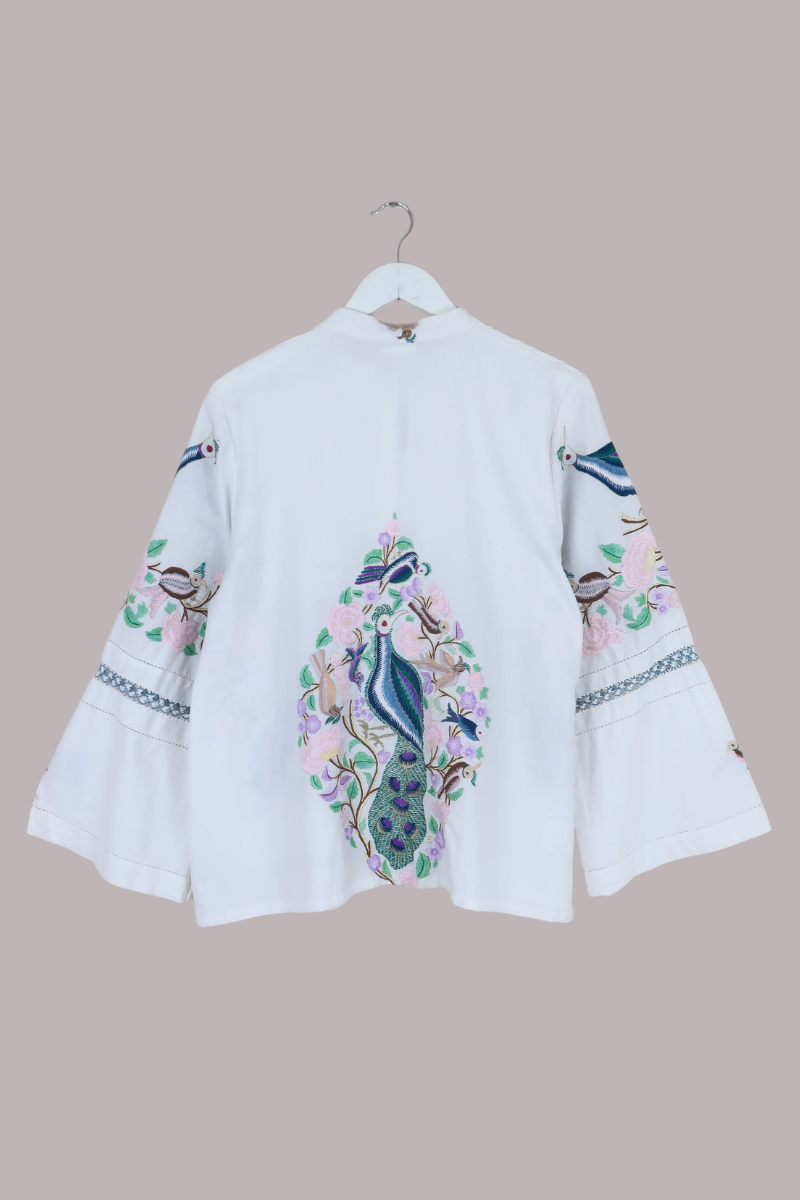 Emmeline Vintage Tablecloth Jacket in Pride of the Peacock