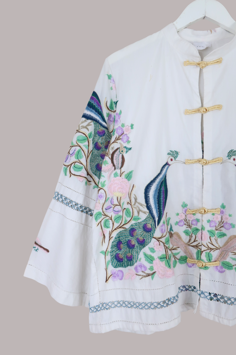 Emmeline Vintage Tablecloth Jacket in Pride of the Peacock
