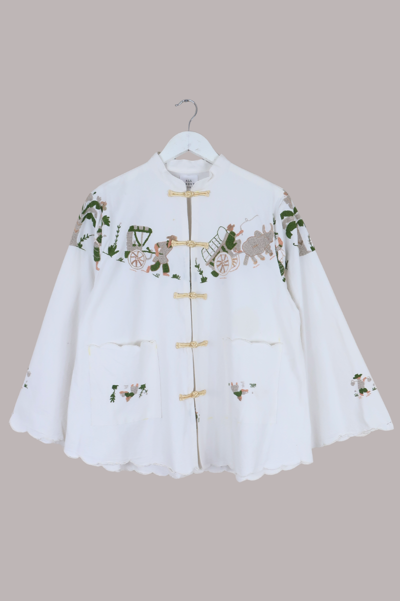 Emmeline Vintage Tablecloth Jacket in Farm Vista
