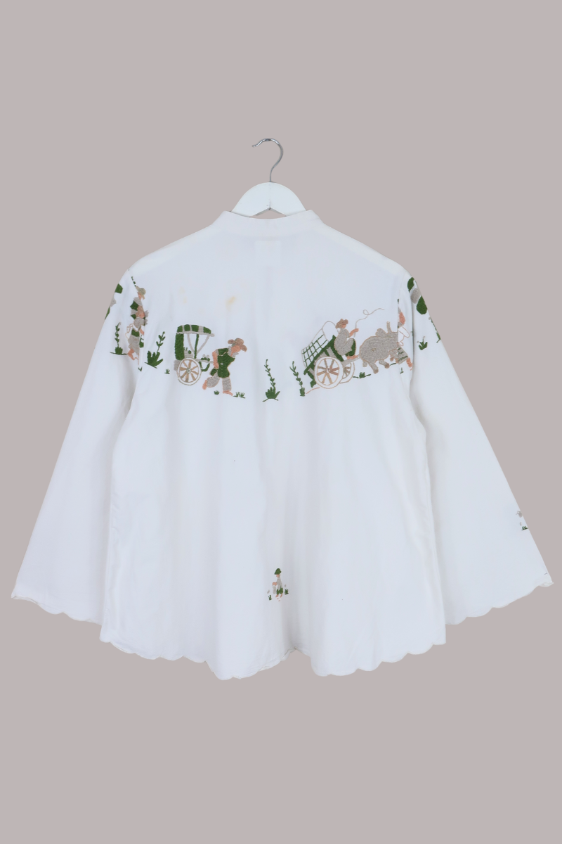 Emmeline Vintage Tablecloth Jacket in Farm Vista