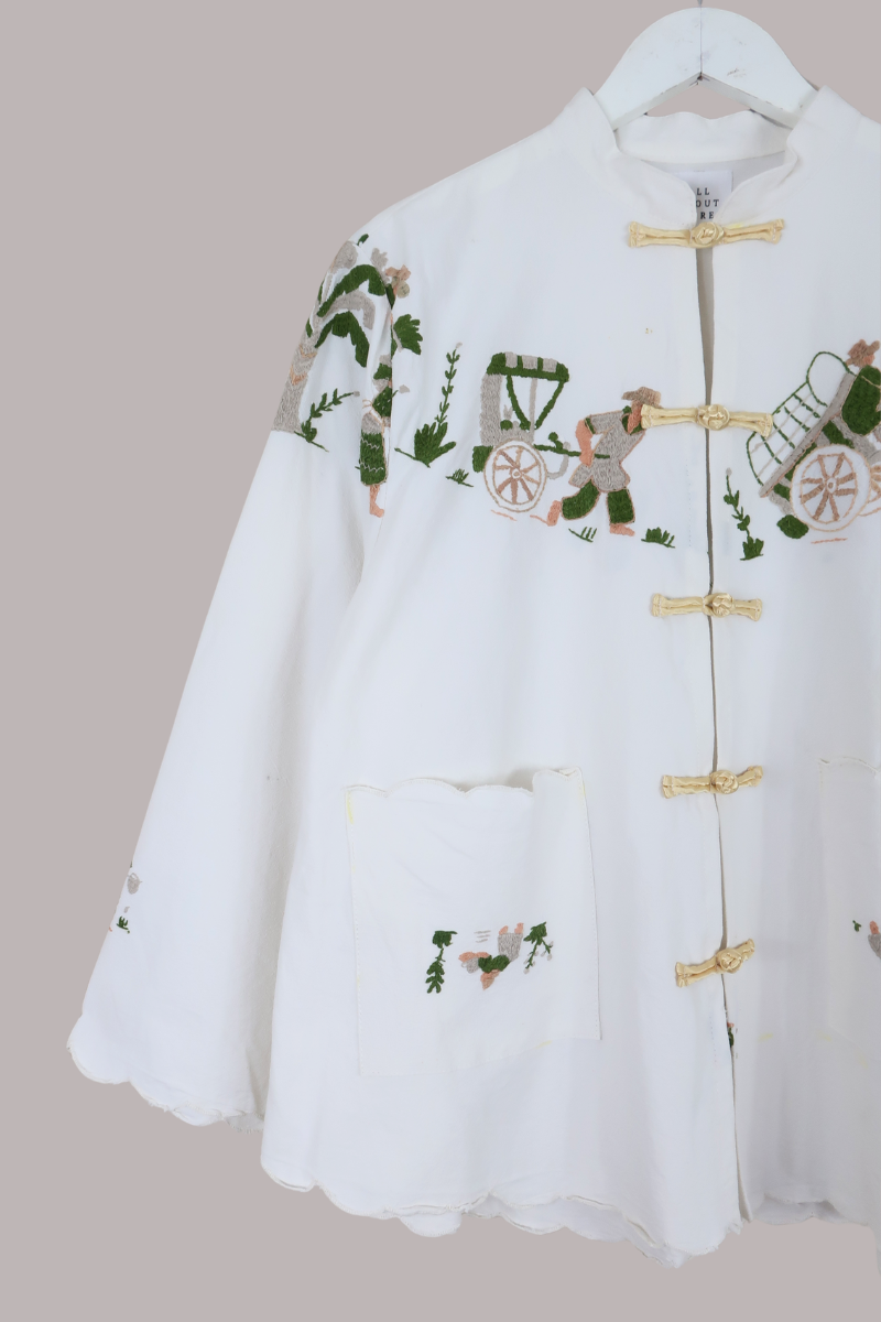 Emmeline Vintage Tablecloth Jacket in Farm Vista