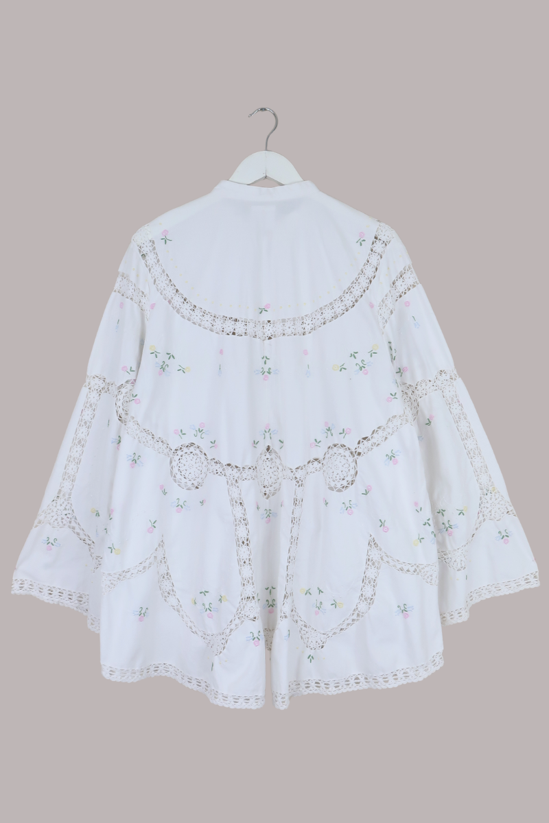 Emmeline Vintage Tablecloth Jacket in Confetti Florals