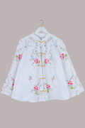 Emmeline Vintage Tablecloth Jacket in French Rose Vines