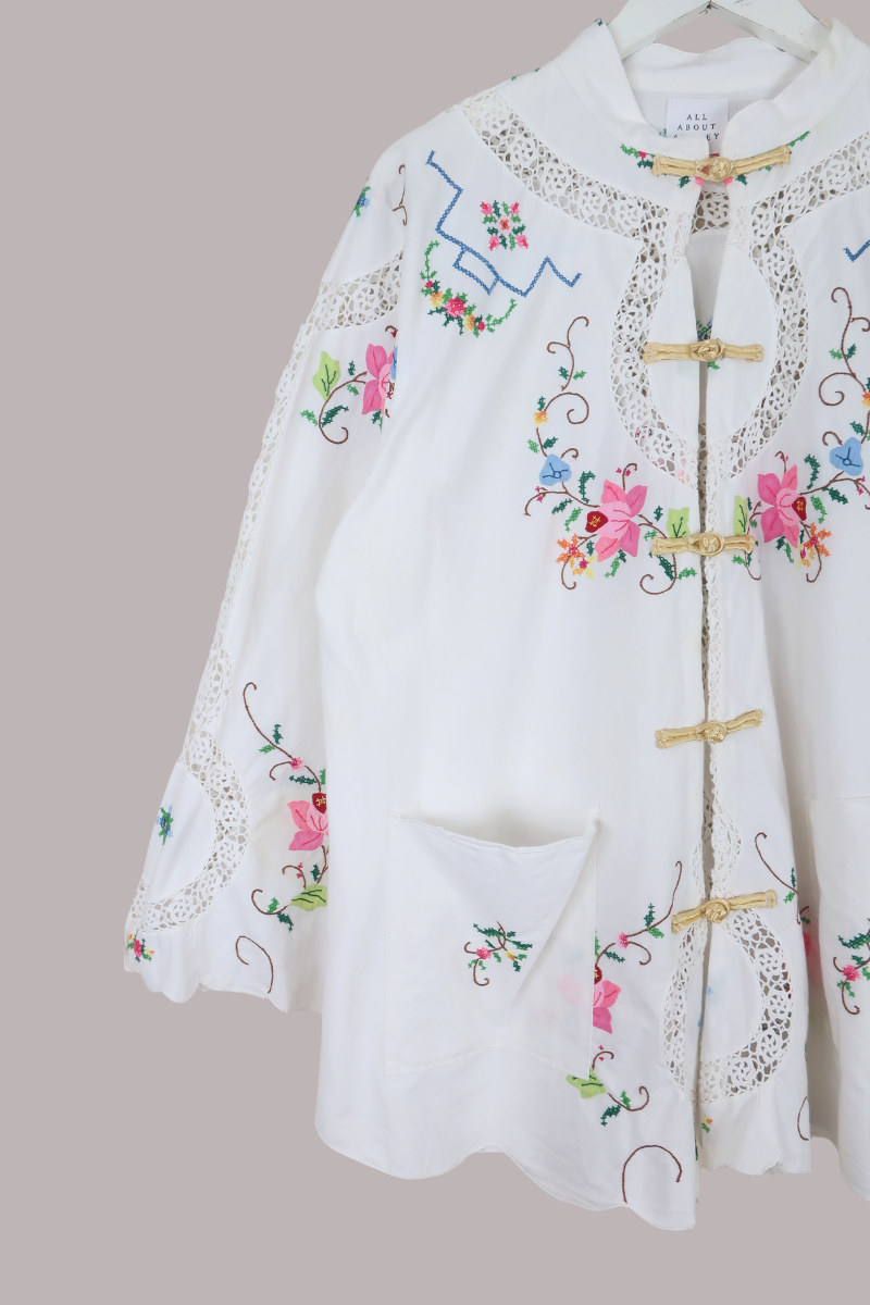 Emmeline Vintage Tablecloth Jacket in Midsommar Florals