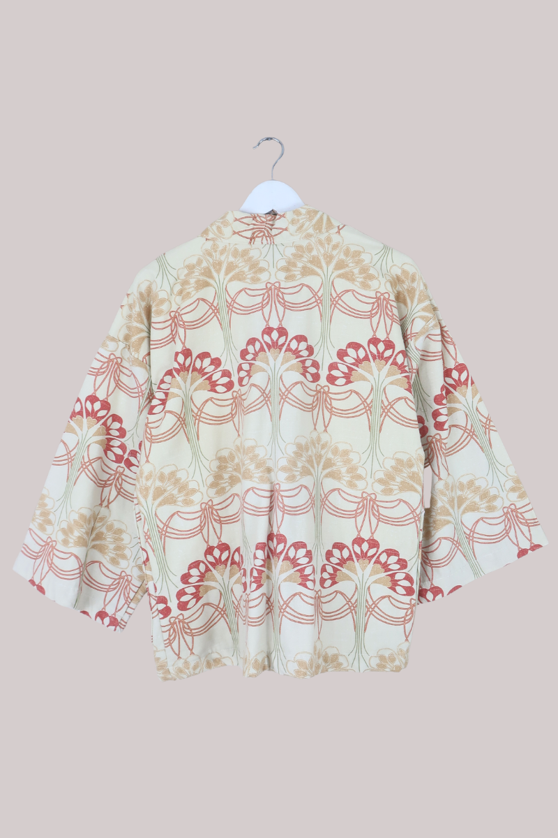 Emmeline Vintage Curtain Jacket in Abstract Fans