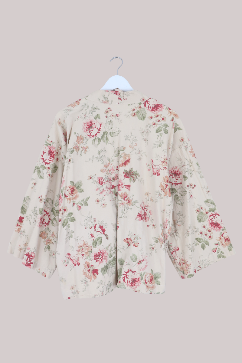 Emmeline Vintage Curtain Jacket in Antique French Roses