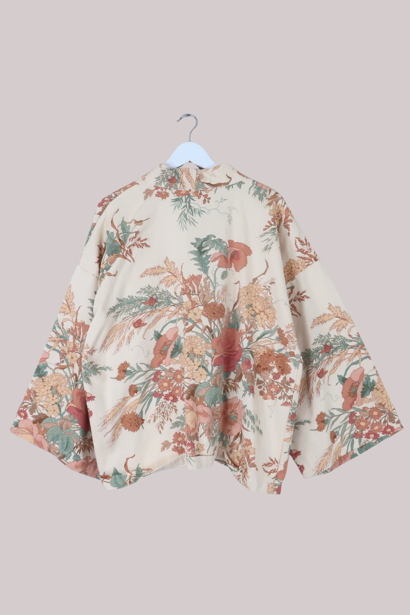Emmeline Vintage Curtain Jacket in Autumn Afternoon Poppies