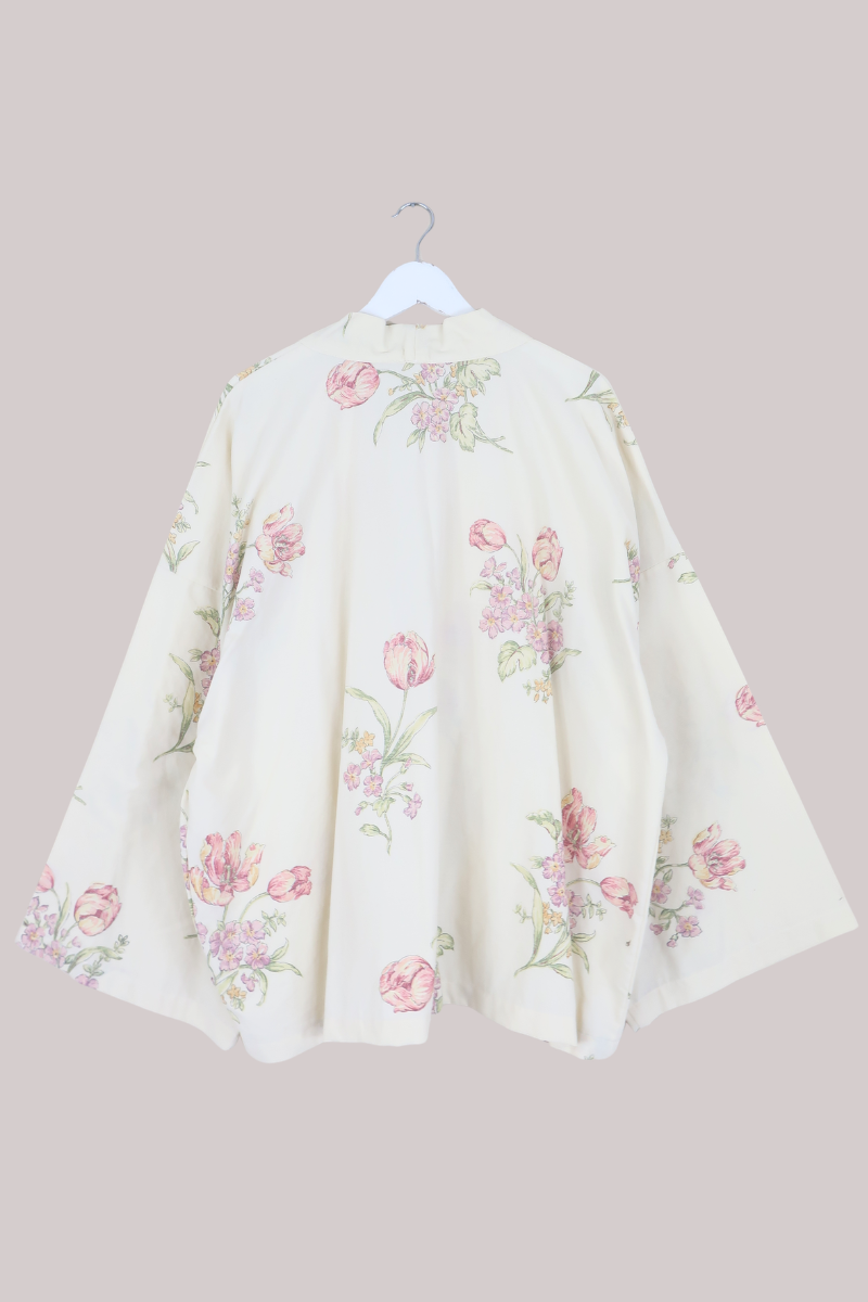Emmeline Vintage Curtain Jacket in Blossoming Tulips