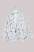 Emmeline Vintage Curtain Jacket in Bone White Daisies