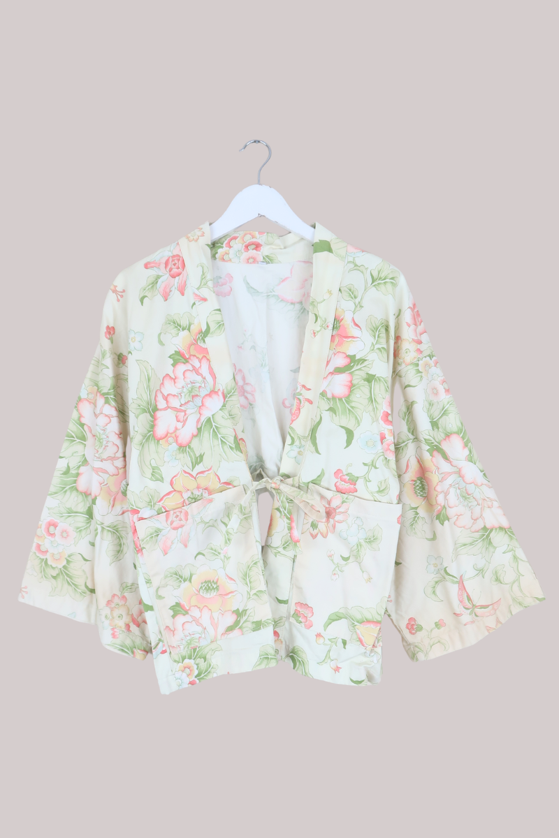 Emmeline Vintage Curtain Jacket in Butterfly Garden