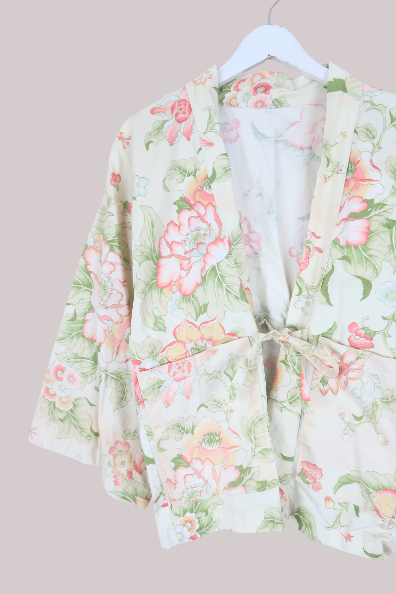 Emmeline Vintage Curtain Jacket in Butterfly Garden