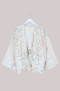 Emmeline Vintage Curtain Jacket in Chalk White Stripes