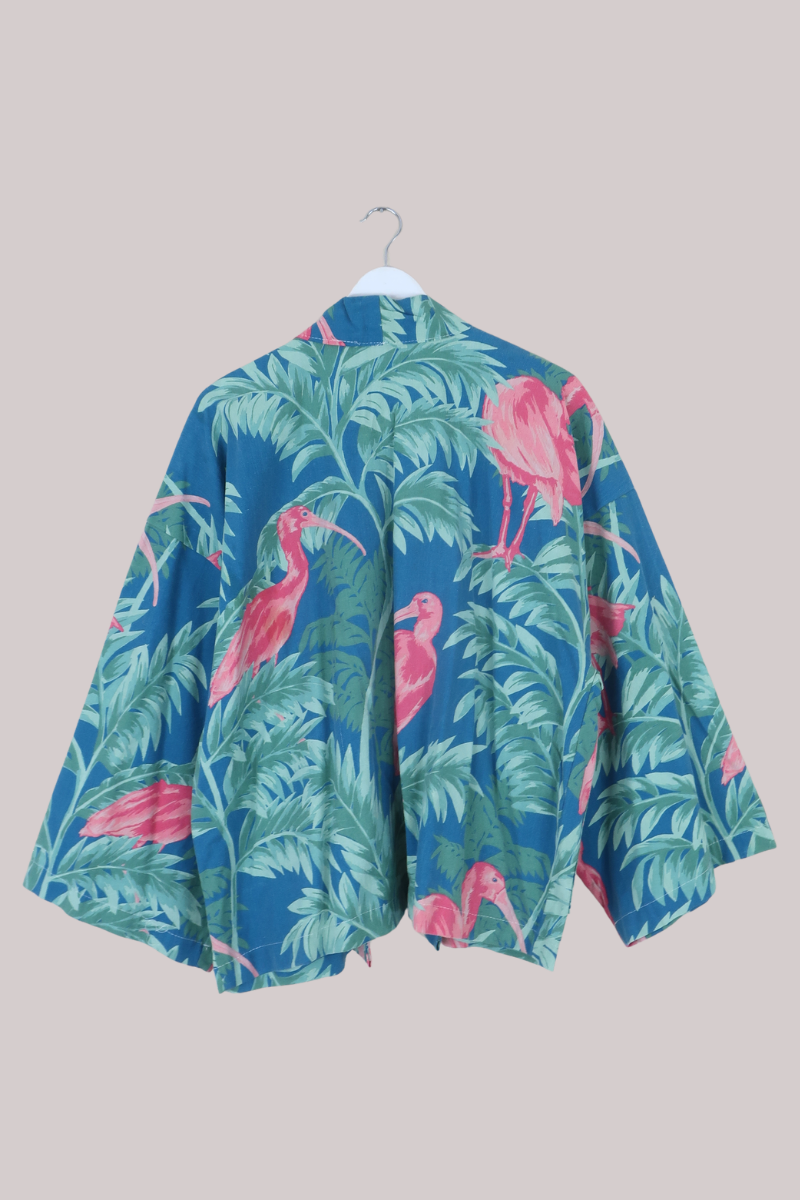 Emmeline Vintage Curtain Jacket in Florida Flamingos