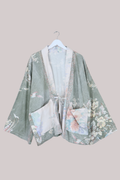 Emmeline Vintage Curtain Jacket in Lake Green Watercolour