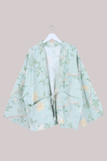 Emmeline Vintage Curtain Jacket in Mint Green Botanical