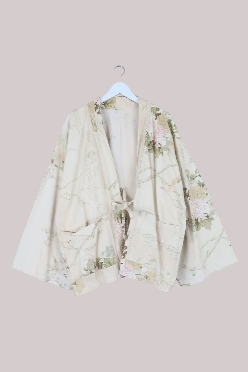 Emmeline Vintage Curtain Jacket in Muted Pergola Florals