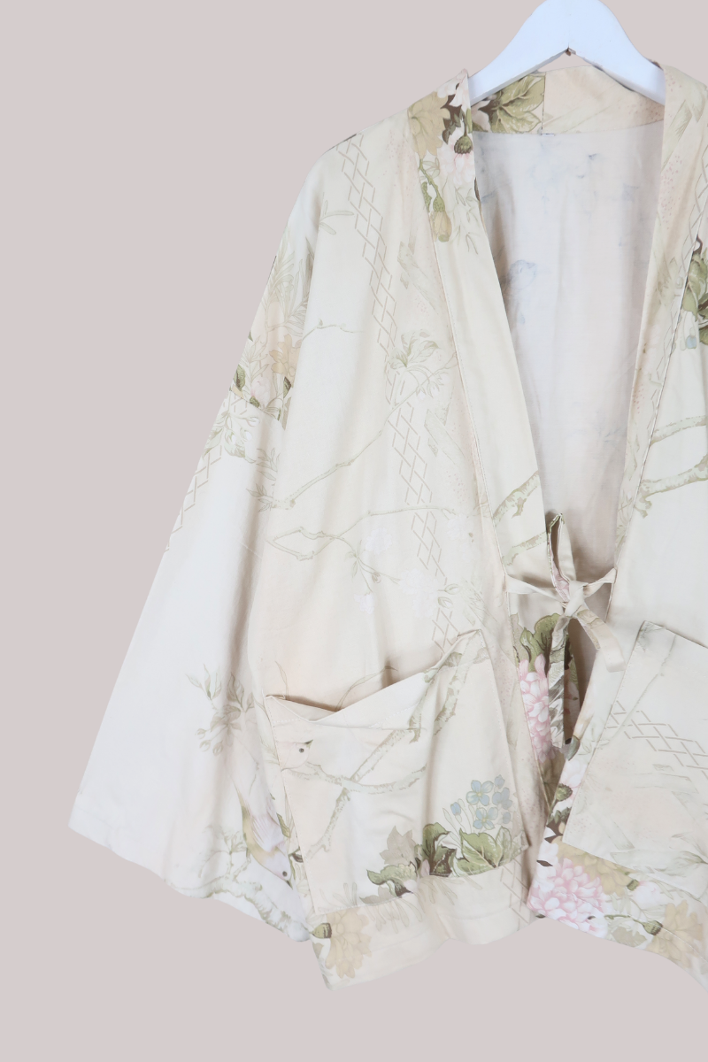 Emmeline Vintage Curtain Jacket in Muted Pergola Florals