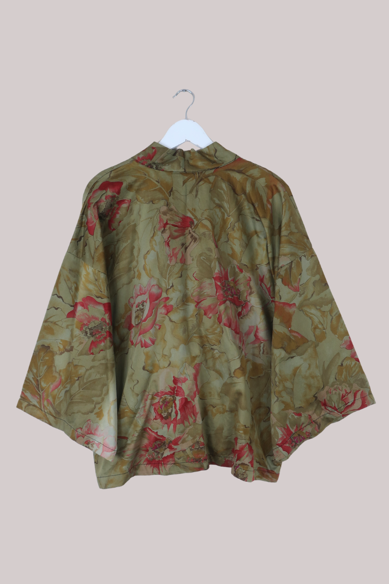 Emmeline Vintage Curtain Jacket in Olive Garden